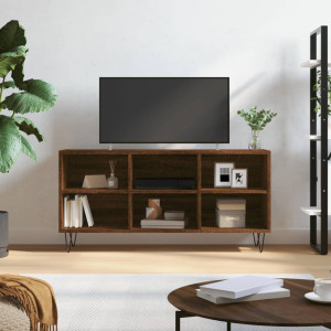 Móvel TV em madeira de carvalho castanho 103,5x30x50 cm D