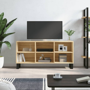 Muebles TV salón 2 uds Mesas de TV Muebles de televisión madera  contrachapada roble ahumado 80x31
