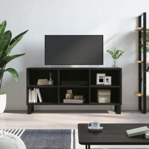 Mueble de TV madera de ingeniería negro 103.5x30x50 cm D
