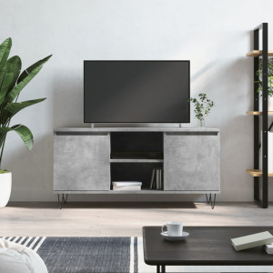 Mueble de TV madera de ingeniería gris hormigón 104x35x50 cm D