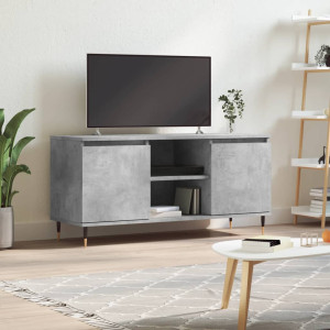 Mueble de TV madera de ingeniería gris hormigón 104x35x50 cm D