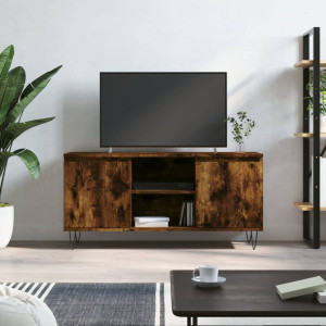 Mueble de TV madera de ingeniería roble ahumado 104x35x50 cm D