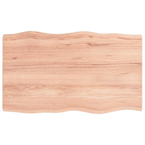 Tablero mesa madera tratada roble borde natural 100x60x4 cm D