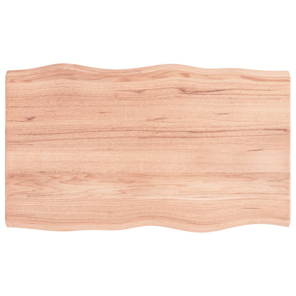 Tampo de mesa em madeira de carvalho tratada com rebordo natural 100x60x4 cm D