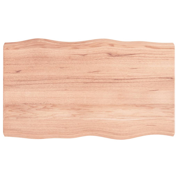 Tampo de mesa em madeira de carvalho tratada com rebordo natural 100x60x6 cm D
