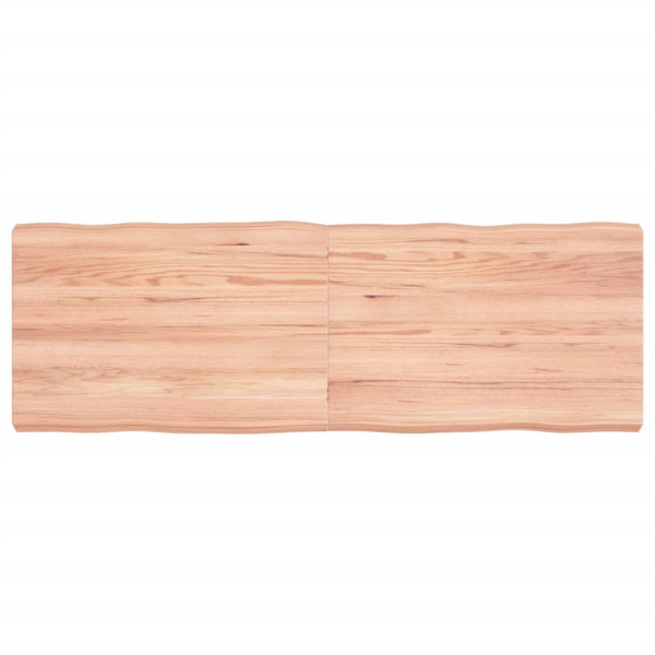 Tampo de mesa em madeira de carvalho tratada com rebordo natural 120x40x6 cm D