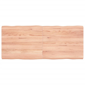 Tablero mesa madera tratada roble borde natural 120x50x6 cm D