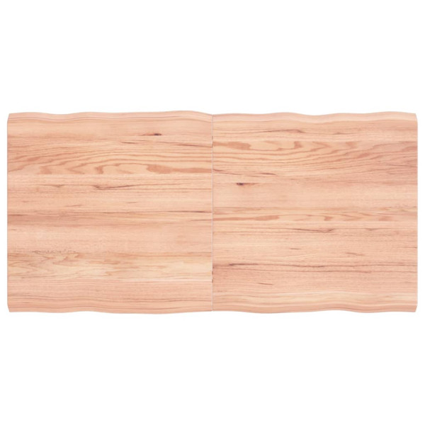 Tampo de mesa em madeira de carvalho tratada com rebordo natural 120x60x4 cm D