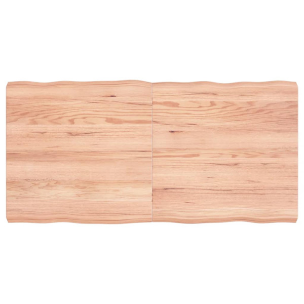 Tablero mesa madera tratada roble borde natural 120x60x6 cm D
