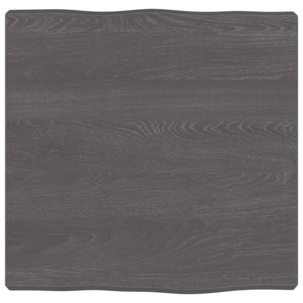 Tampo de mesa em madeira de carvalho tratada com rebordo cinza natural 40x40x4 cm D