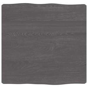 Tampo de mesa em madeira de carvalho tratada com rebordo cinza natural 40x40x6 cm D