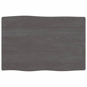 Tablero mesa madera tratada roble borde natural gris 60x40x2 cm D