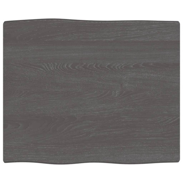 Tablero mesa madera tratada roble borde natural gris 60x50x2 cm D