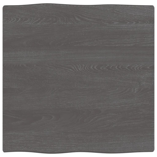 Tampo de mesa em madeira de carvalho tratada com rebordo cinza natural 60x60x2 cm D