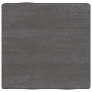 Tablero mesa madera tratada roble borde natural gris 60x60x6 cm D