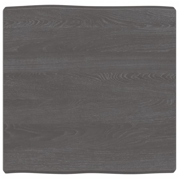 Tampo de mesa em madeira de carvalho tratada com rebordo cinza natural 60x60x6 cm D