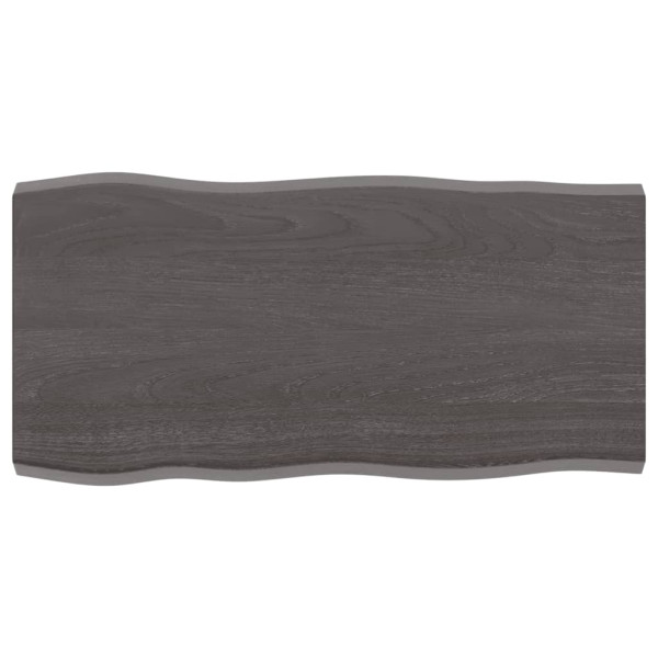 Tablero mesa madera tratada roble borde natural gris 80x40x4 cm D