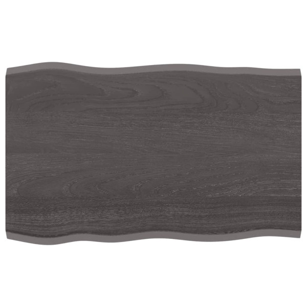 Tampo de mesa em madeira de carvalho tratada com rebordo cinza natural 80x50x2 cm D