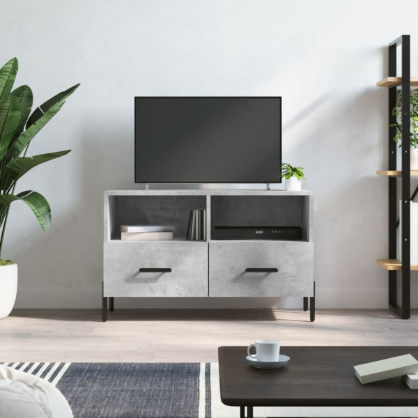 Mobiliário para TV madeira revestida de concreto cinza 80x36x50 cm D