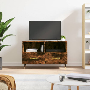 Mueble para TV madera contrachapada roble ahumado 80x36x50 cm D