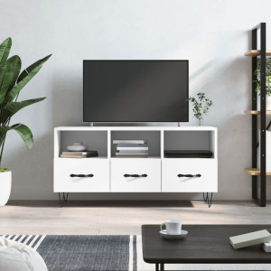 Mueble de TV madera de ingeniería blanco 102x36x50 cm D