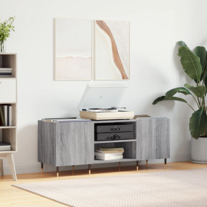 Mueble para discos madera contrachapada gris sonoma 121x38x48cm D