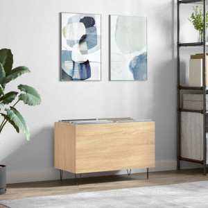 Mueble discos madera contrachapada roble Sonoma 74.5x38x48 cm D
