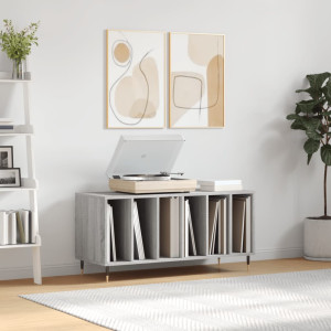 Mueble para discos madera contrachapada gris Sonoma 100x38x48cm D