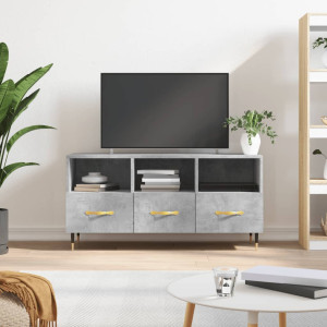 Mueble de TV madera de ingeniería gris hormigón 102x36x50 cm D