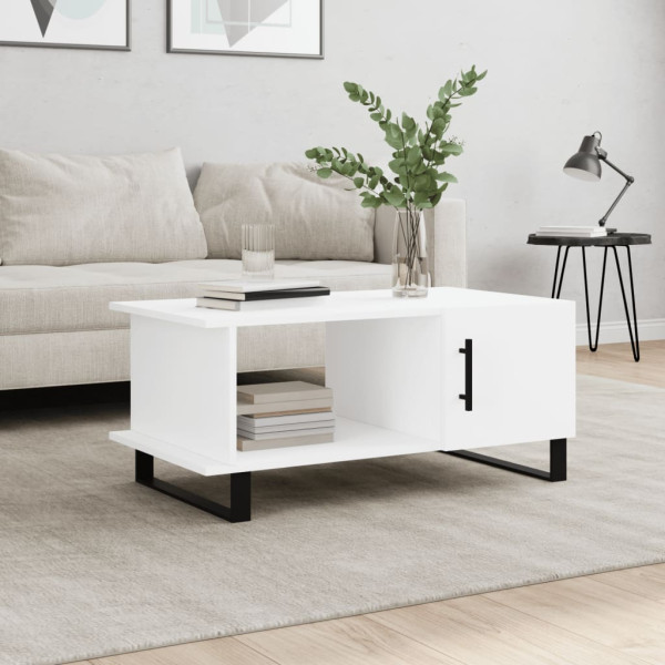 Mesa de centro de madeira branco 90x50x40 cm D