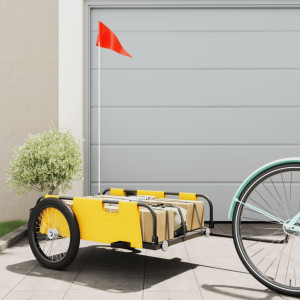 Remolque de carga para bicicleta hierro y tela Oxford amarillo D