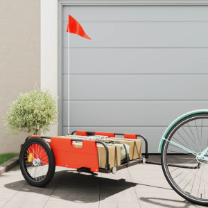 Remolque de carga para bicicleta hierro y tela Oxford naranja D