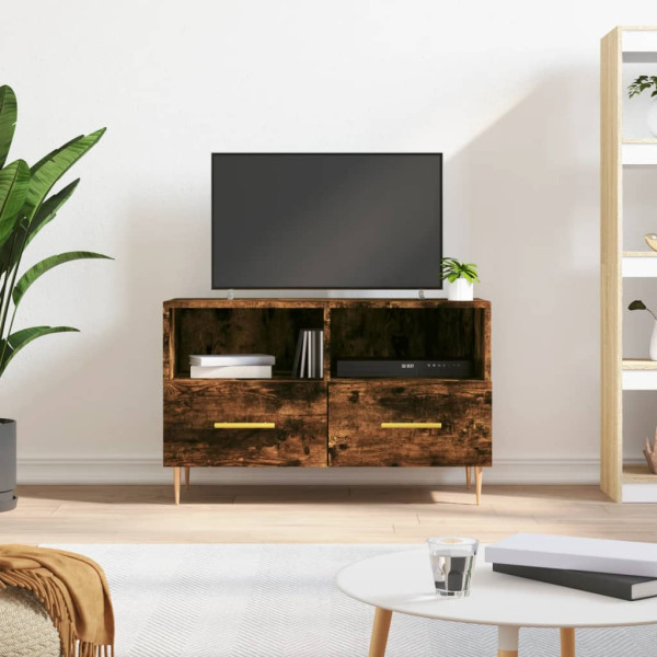 Mesa TV Salon,Mueble de TV madera contrachapada roble ahumado 150x30x44,5  cm -CD64377