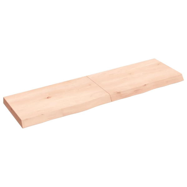 Estante de pared madera maciza de roble sin tratar 140x40x6 cm D