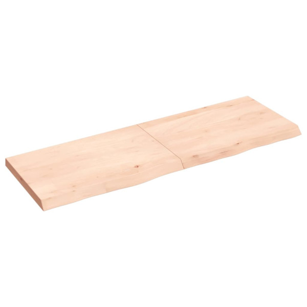 Estante de pared madera maciza de roble sin tratar 120x40x4 cm D