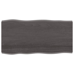 Tablero mesa madera tratada roble borde natural gris 100x50x4cm D