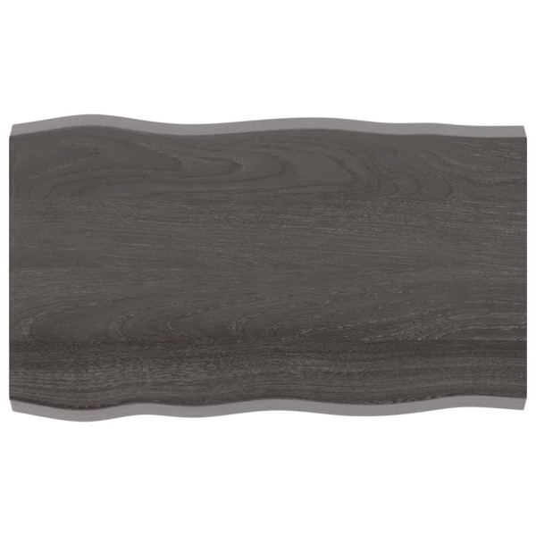 Tabela mesa madeira tratada bordo de carvalho natural cinza 100x60x4cm D