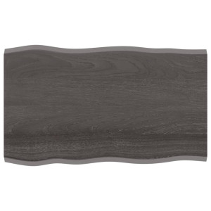 Tablero mesa madera tratada roble borde natural gris 100x60x2cm D
