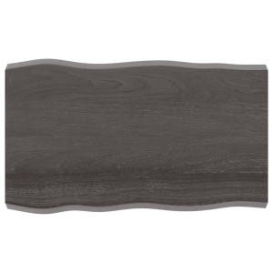 Tablero mesa madera tratada roble borde natural gris 100x60x6cm D