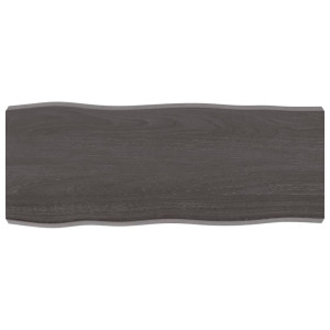 Tablero mesa madera tratada roble borde natural gris 100x40x6cm D