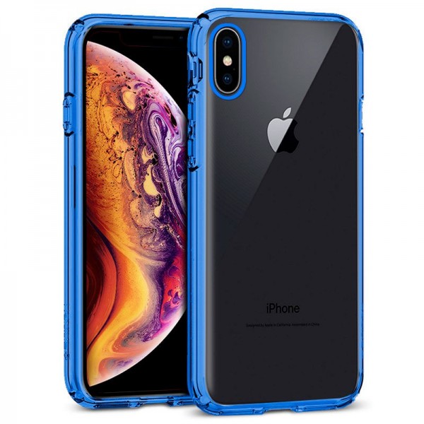 Carcasa iPhone XS Max Borde Metalizado (Azul) D