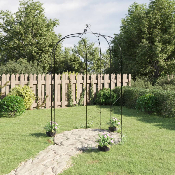 Arco de jardín acero negro Ø180x255 cm D