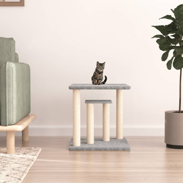 Postes rascadores para gatos con plataformas gris claro 50 cm D