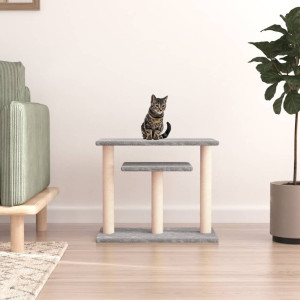 Postes rascadores para gatos con plataformas gris claro 62.5 cm D