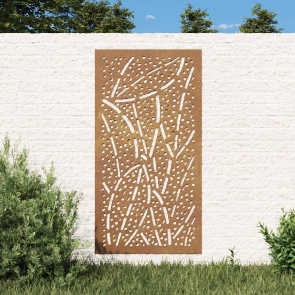 Ornamentação de parede de jardim de aço cortam design de folha 105x55 cm D