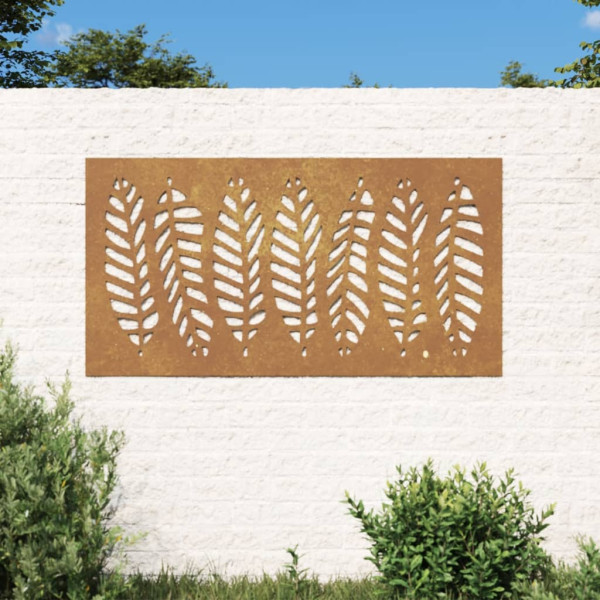 Ornamentação de parede de jardim de aço cortam design de folha 105x55 cm D