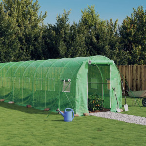 Invernadero con estructura de acero verde 16 m² 8x2x2 m D