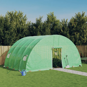 Invernadero con estructura de acero verde 24 m² 6x4x2.85 m D