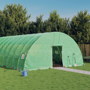 Invernadero con estructura de acero verde 60 m² 10x6x2.85 m D