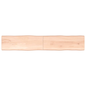 Tablero de mesa madera maciza roble borde natural 220x40x6 cm D